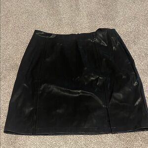 Faux Leather Mini Black Skirt